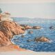 René Ligeron: Mediterranean, seaside house, signed original engraving.