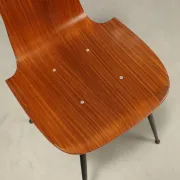 Vintage plywood and metal chairs, Italian design, 1960s.