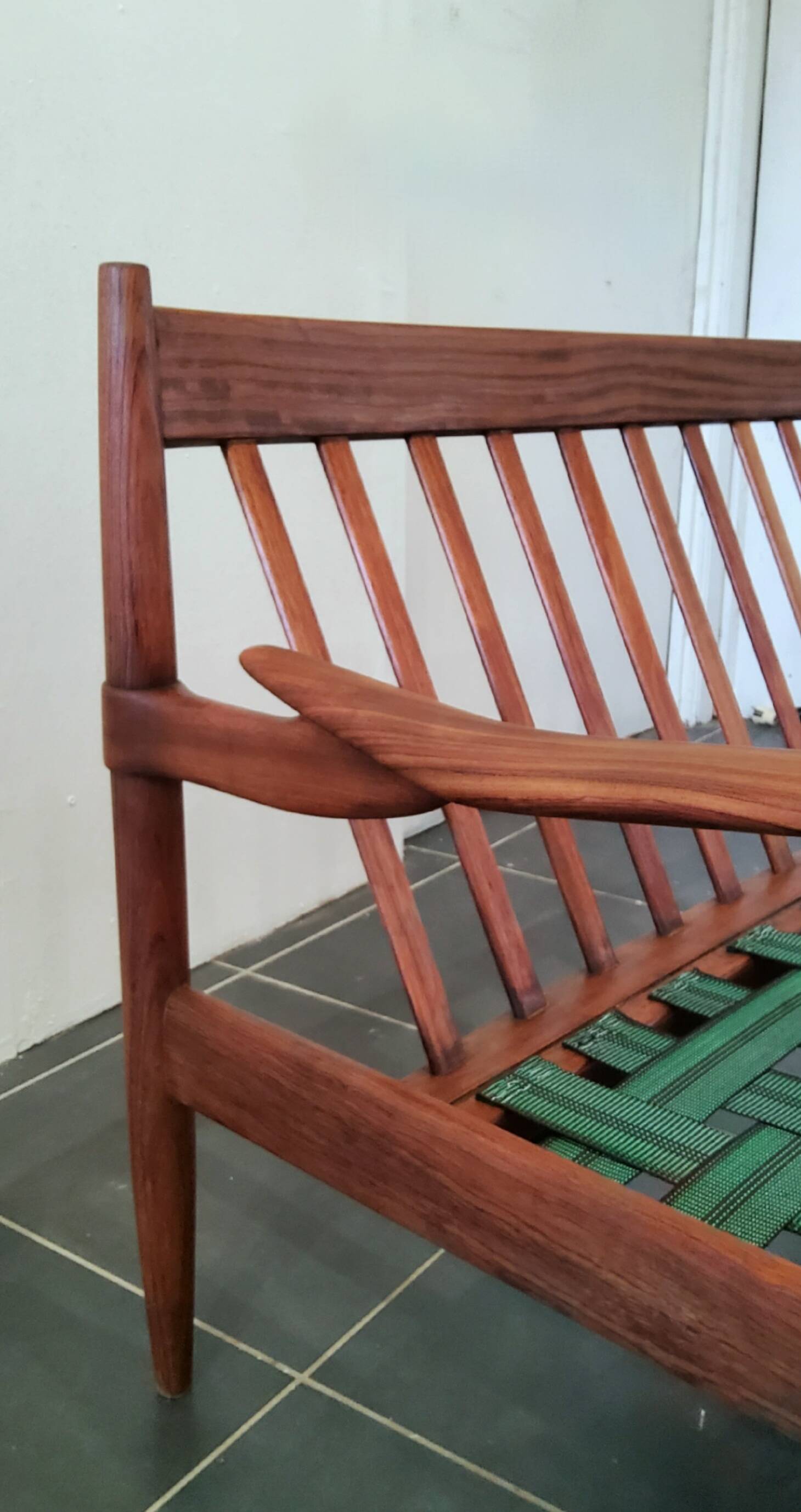 Scandinavian vintage 3-seater sofa in solid wood