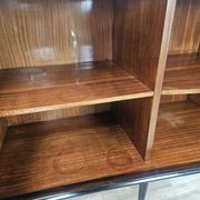 Vittorio Dassi Rosewood Credenza with Black Glass Top, Italian 1940