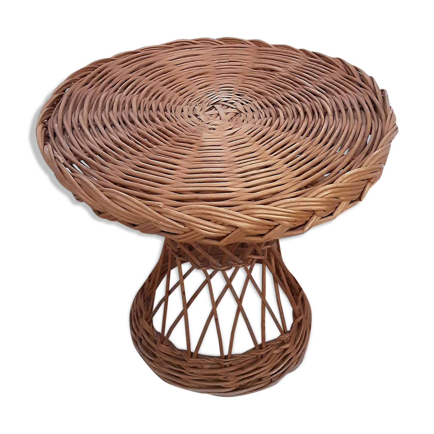 Vintage rattan round table