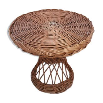 Vintage rattan round table