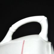 Sarreguemines earthenware milk jug - creamer in bamboo shape with stencil decoration 1920