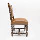 Six Antique Italian Neo-Renaissance Walnut Dining Chairs in Genuine Leather