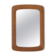 Mid-century modern sculptural wall mirror in stained oak, glass, Glas & Trä 1959