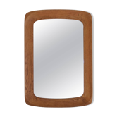 Mid-century modern sculptural wall mirror in stained oak, glass, Glas & Trä 1959