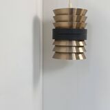 Doria suspension in copper and matte black metal, Germany, 1960.