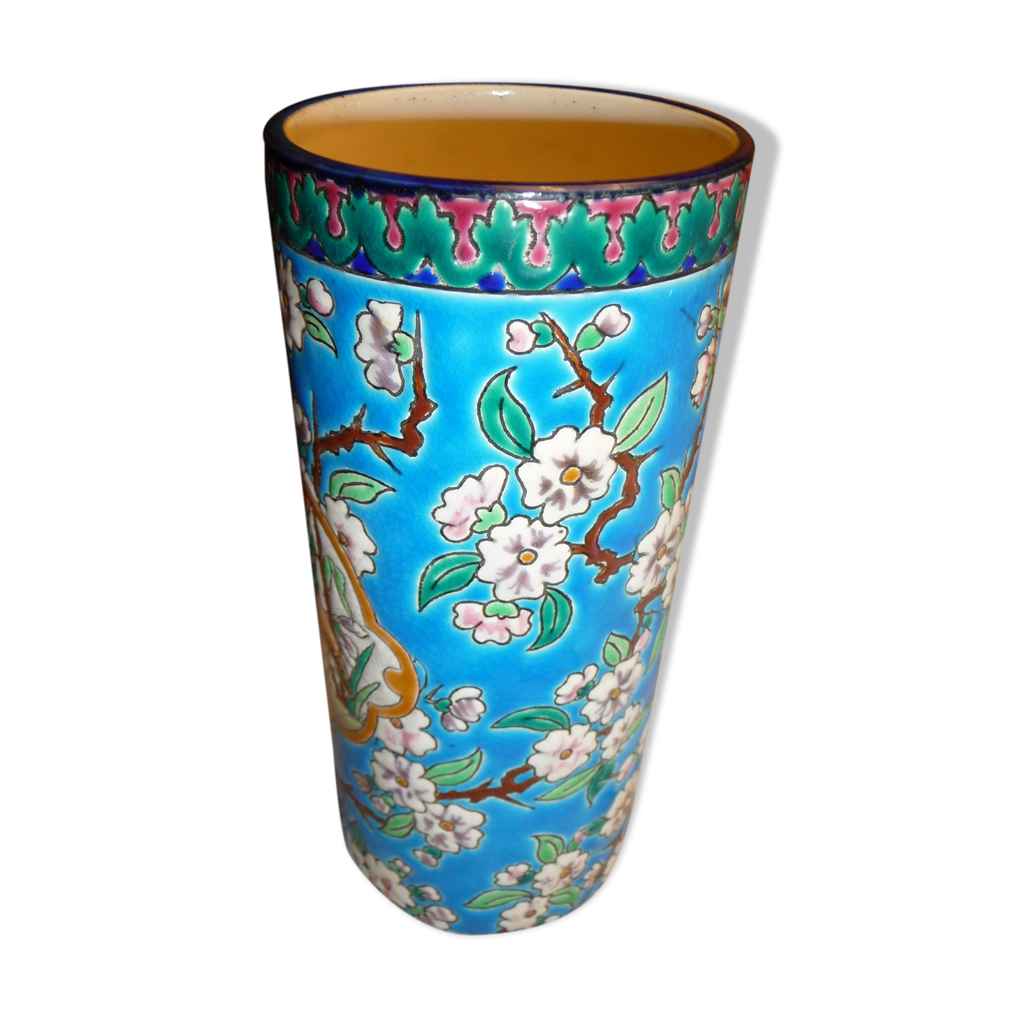 Longwy enamels roller vase