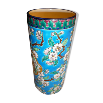 Longwy enamels roller vase
