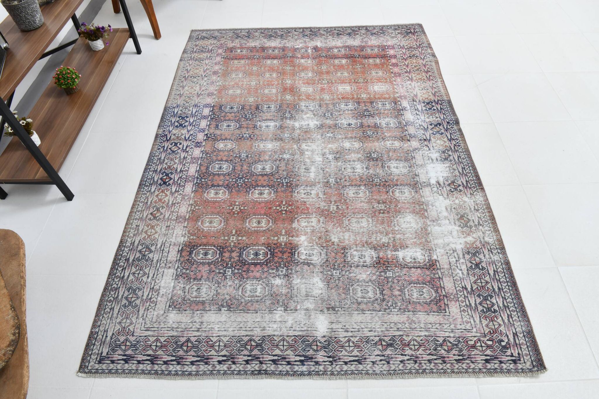Tapis persan classique rouge et bleu