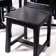Set of 6 black brutalist chairs in solid oak