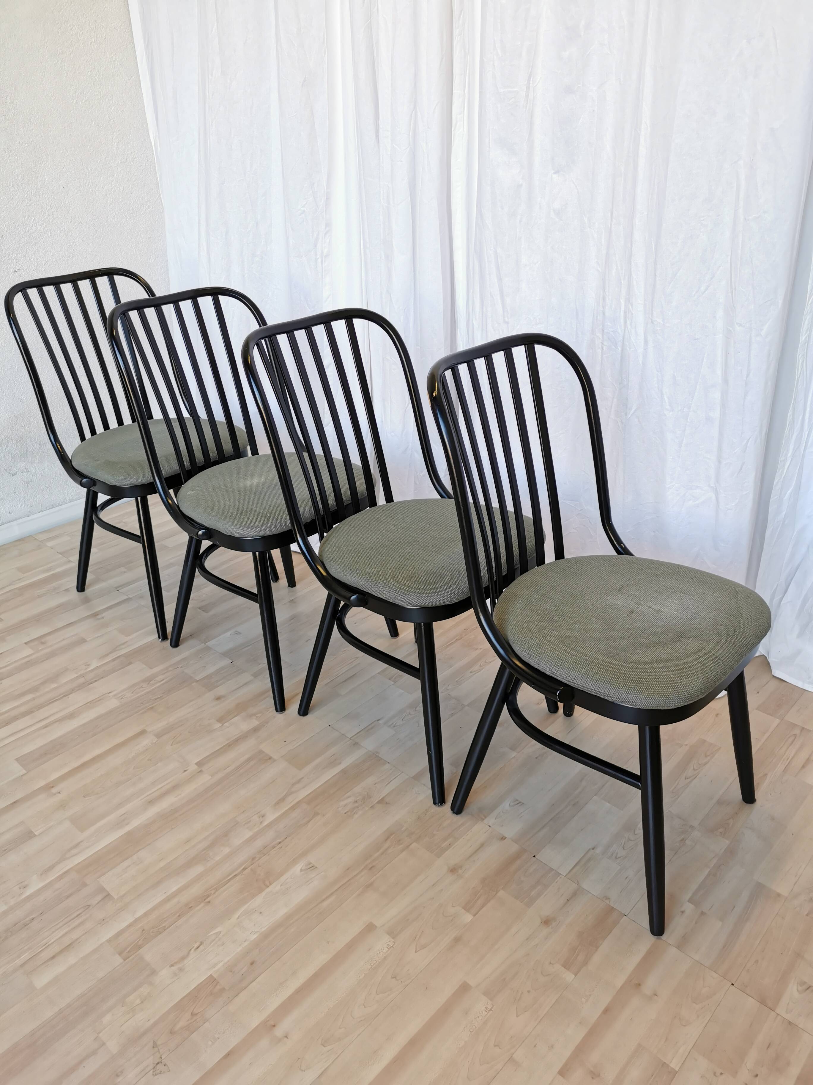 Vintage Bentwood Dining Chairs - Set of 4 Ligna Style - 1980s Yugoslavia