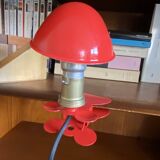 Small mushroom clip-on spotlight, portable night light in red metal