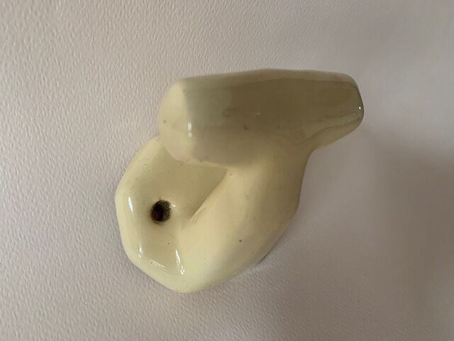 Antique hook in glazed terracotta / Ceramics, 1920, France