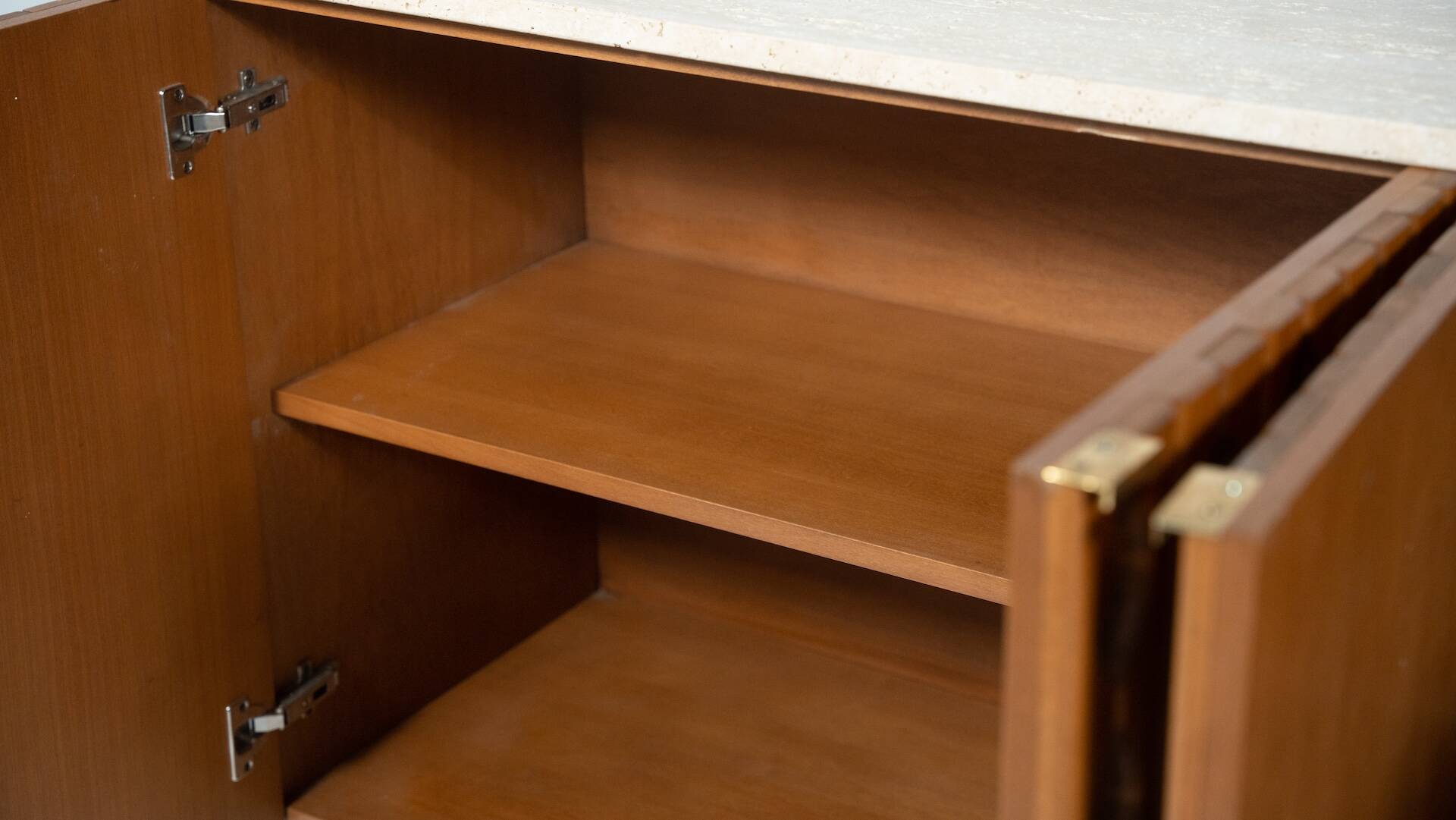 Contemporary Sideboard, Wood and Travertine, Italy