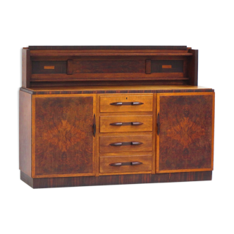 Art Deco Amsterdam School sideboard in walnut, coromandel & oak