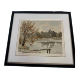 Lithograph "The Pontoon"