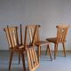 4 rustic pine chairs by Goran Malmvall | Sweden | 1940s