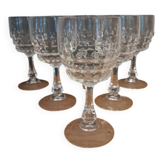 6 verres en cristal d'arques Modèle Montmartre neufs