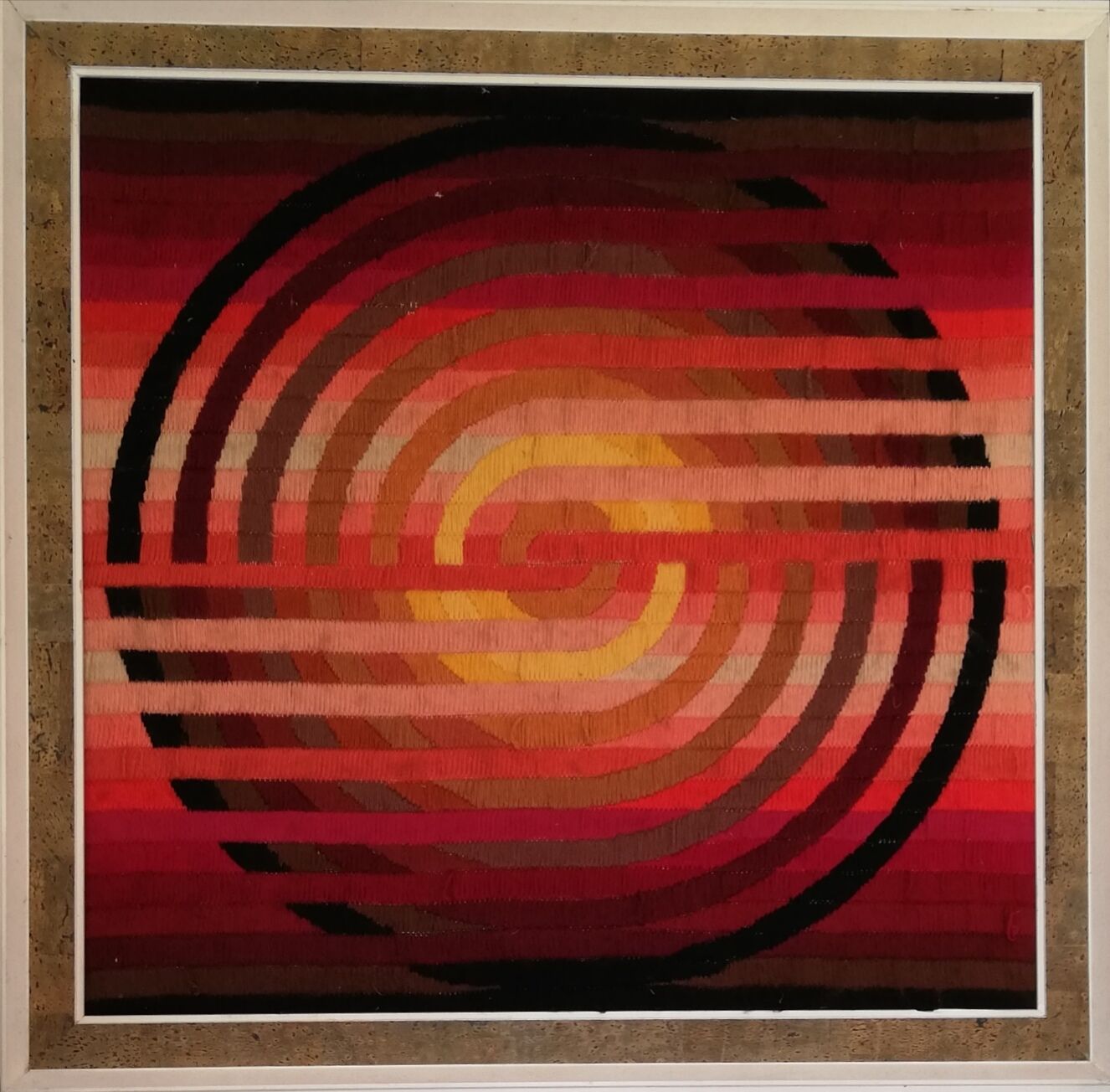 Patrice Allart geometric kinetic tapestry circa 1970