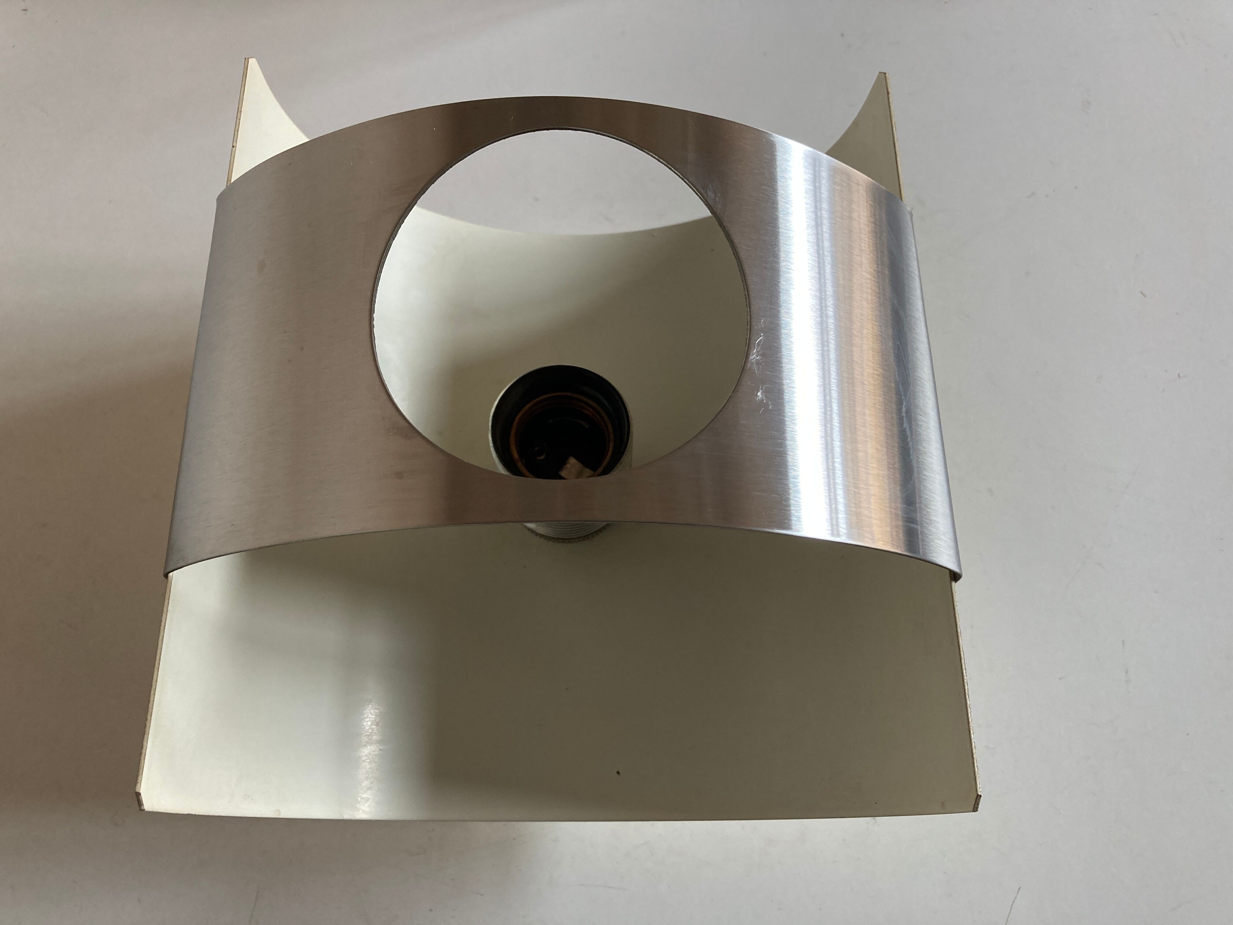 Space Age applied in brushed stainless steel and lay sheet XL 1970 Formentera