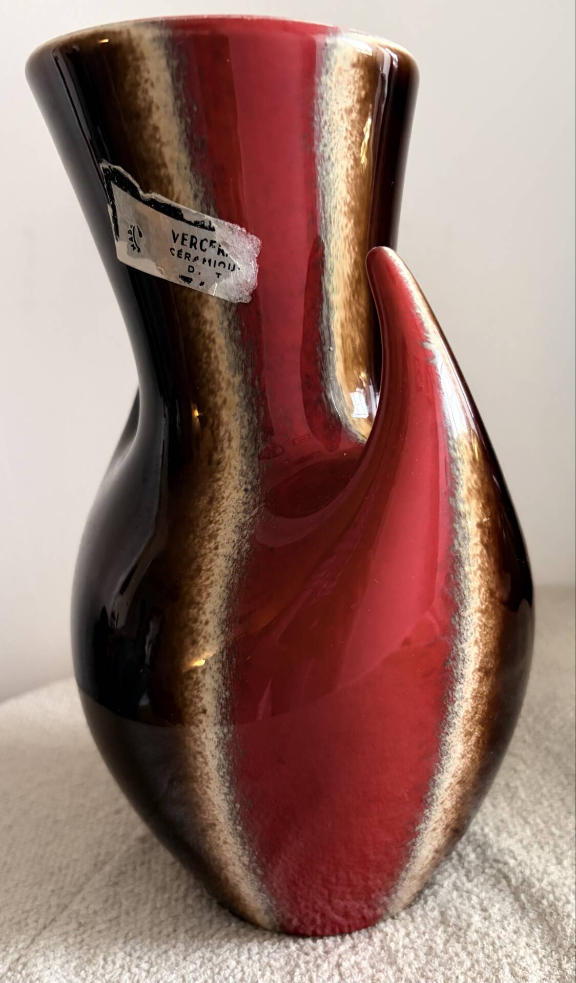 Vintage Mid-Century Verceram France Model 6325 Ceramic Vase – 1960’s
