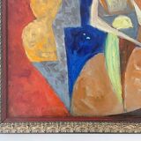 Huile sur toile - « Assemblée de femmes » - « Proces de Burges »