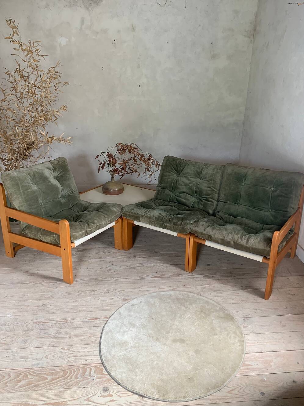 Canapé banquette modulable 3 places vintage