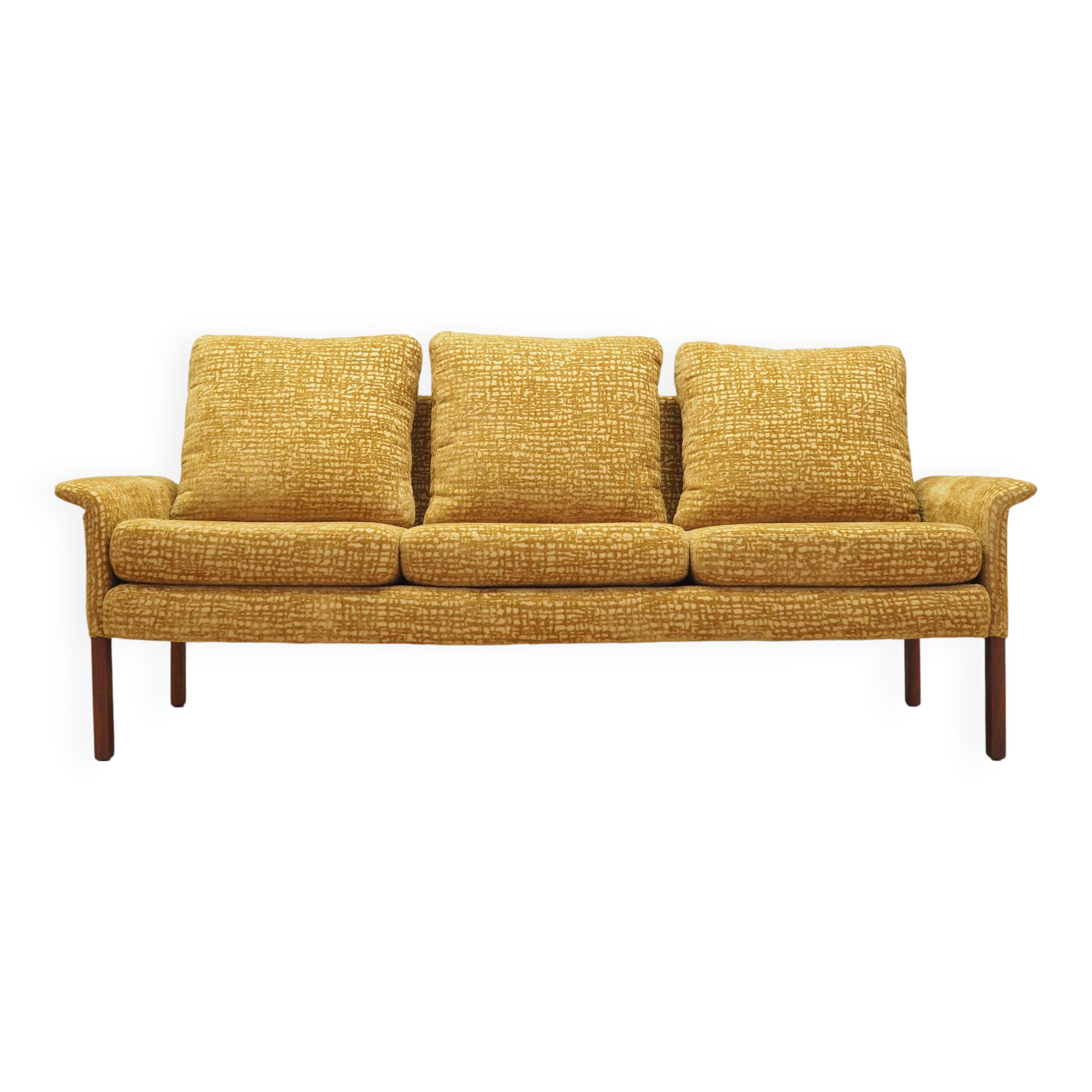 Canapé moutarde, design danois, années 60, designer : Hans Olsen