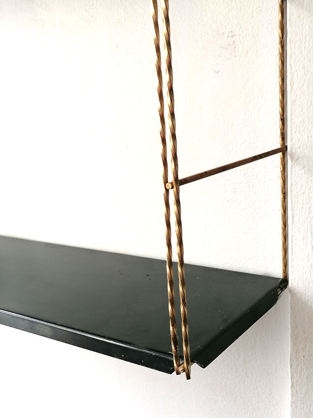 Vintage metal and brass string shelf 1960