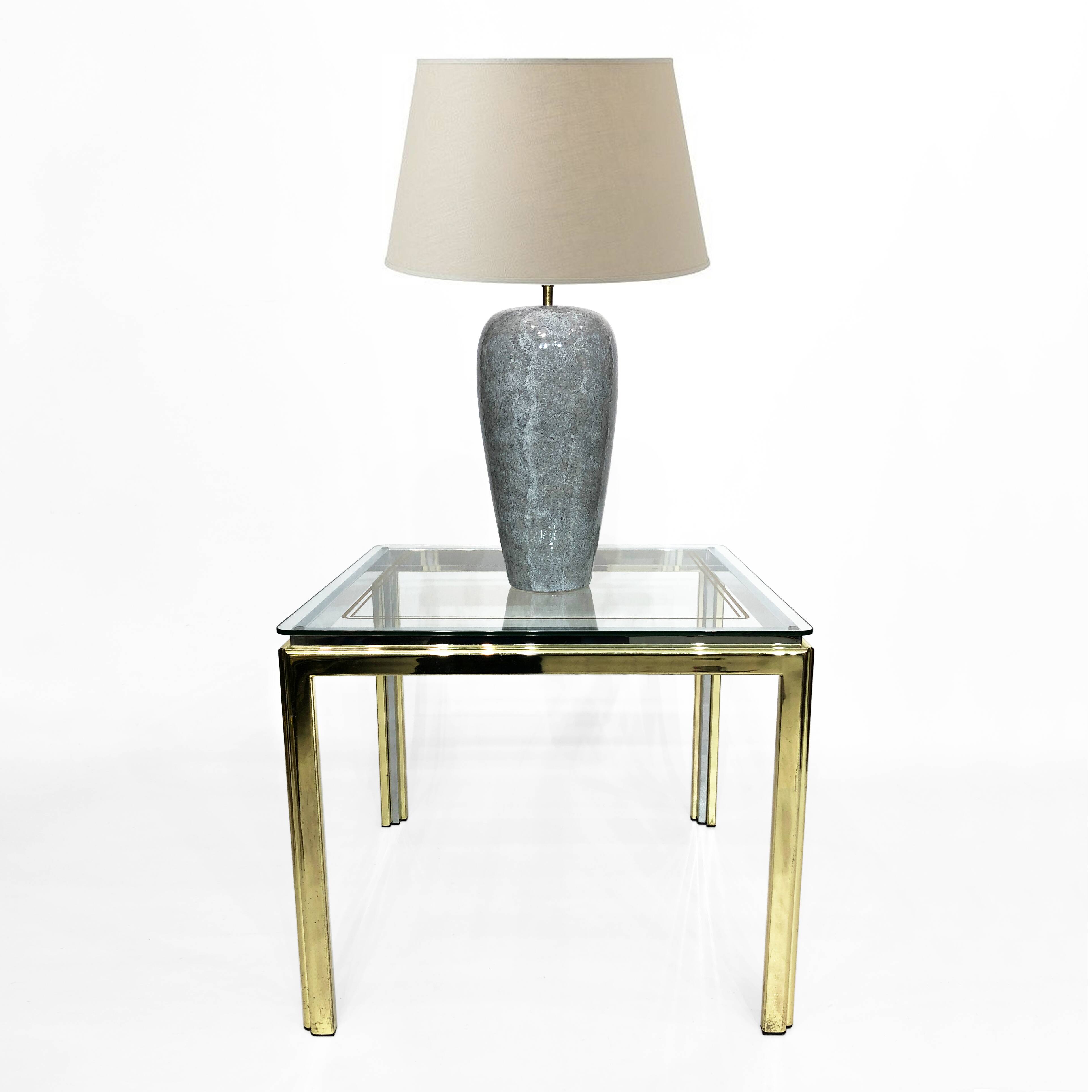 1970s brass and chrome side table renato zevi glass