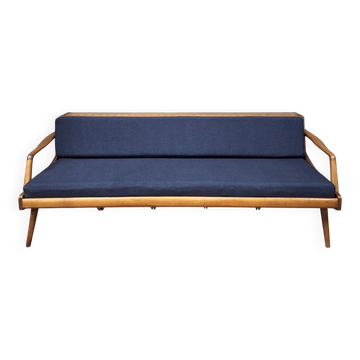 Danish teak convertible daybed sofa with backrest compartment, 1960s