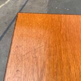 Teak mid-century table and Fanett chairs by Ilmari Tapiovaara for Asko, set of 5.