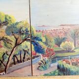 Table of the 50s. Provencal landscape.