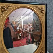 Pair of mirrors in gilded and lacquered wood Napoleon III period around 1880-1900
