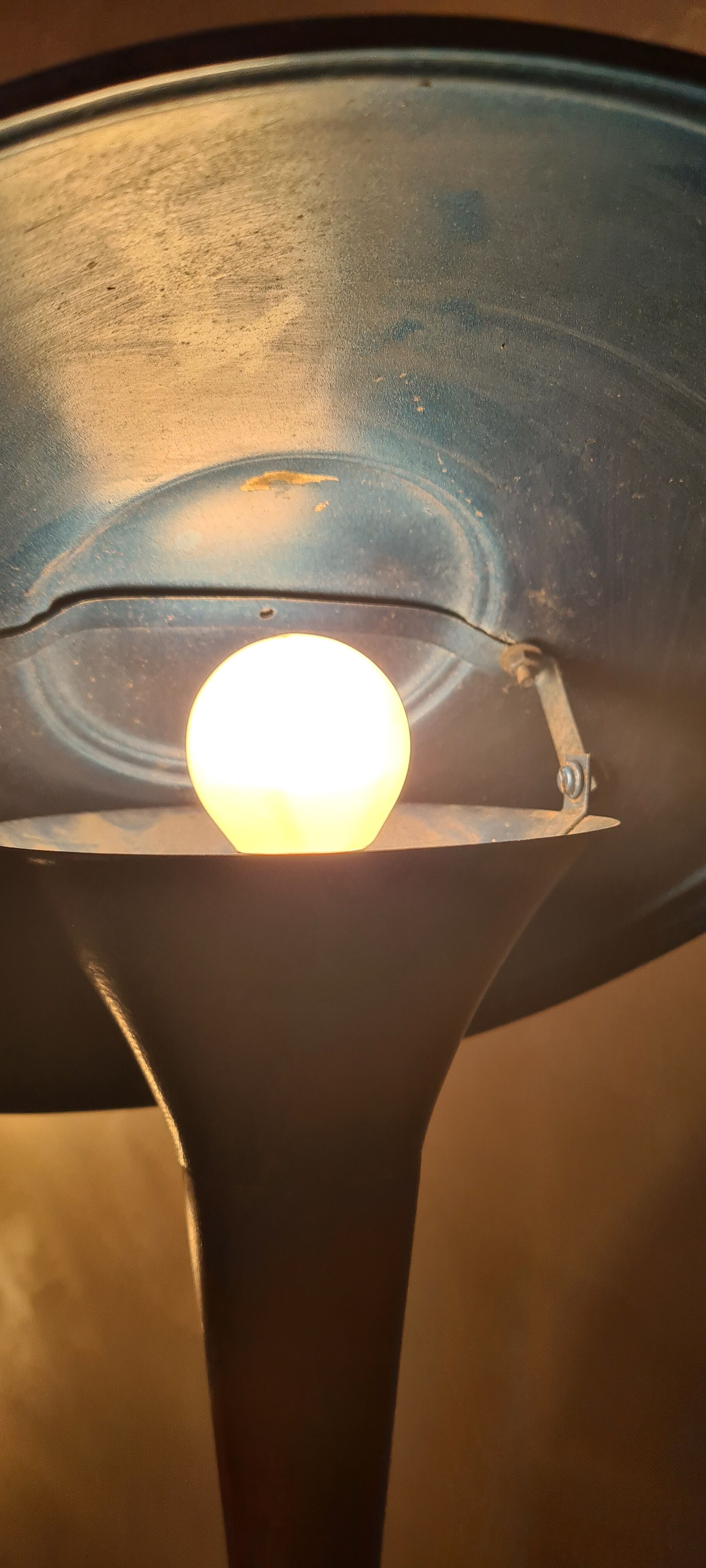 Lamp mushroom blue metal 1940
