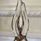 Pair of two-light crystal candlesticks signed Vannes