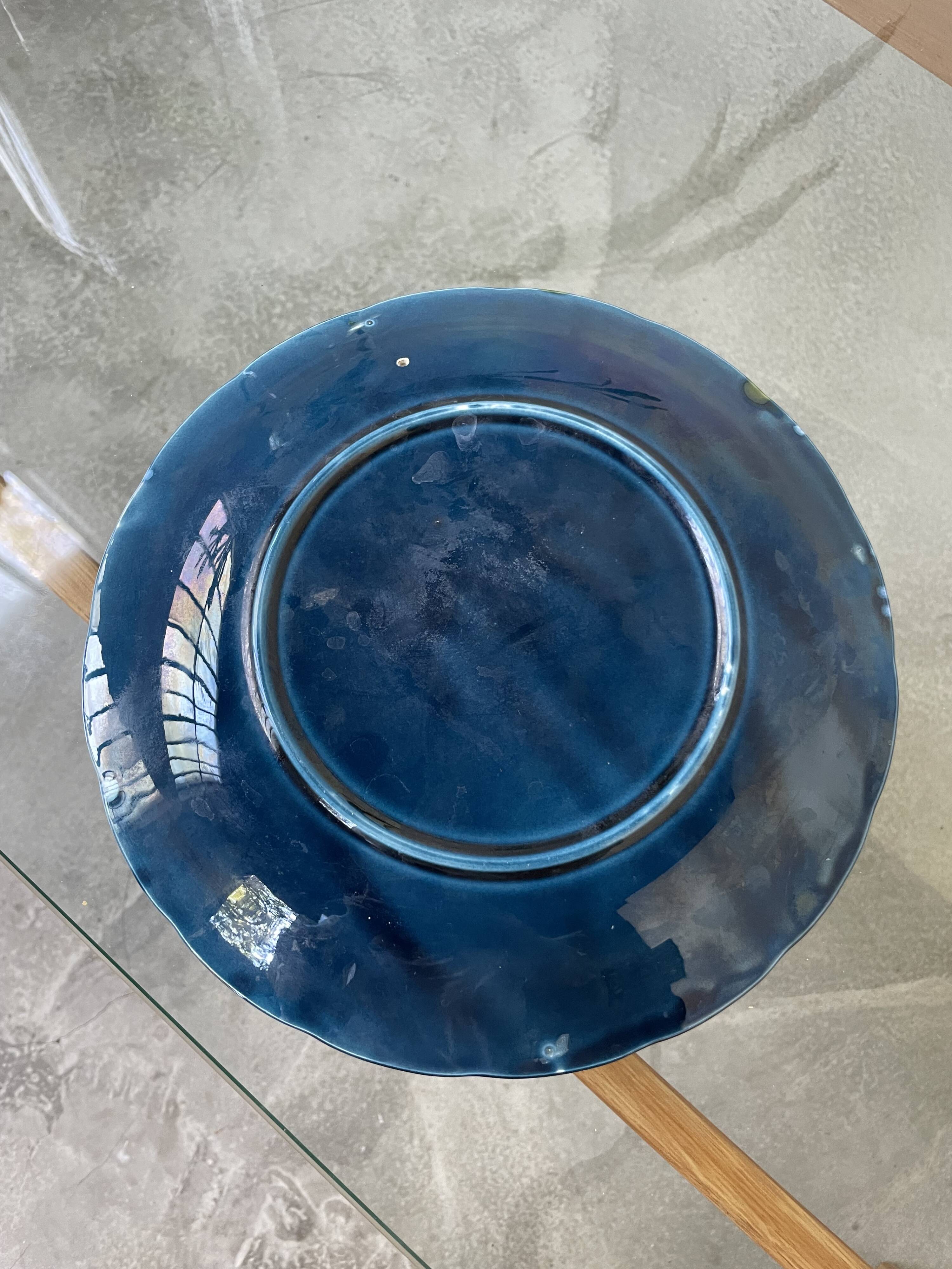 Vallauris ceramic blue plate