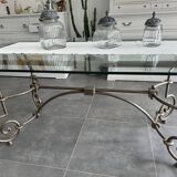 Roche Bobois glass and steel dining table and 6 chairs