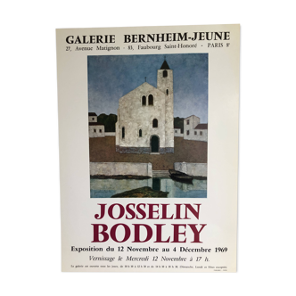 Affiche Josselin Bodley Galerie Bernheim-Jeune Paris 1969