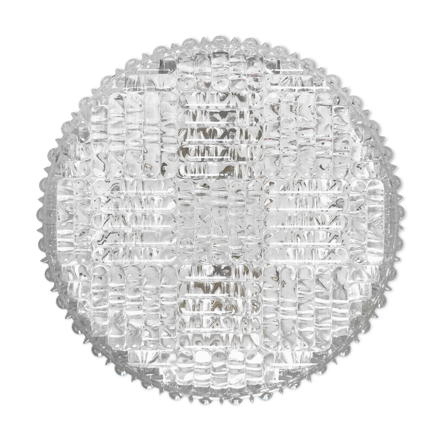 Round ceiling light in chiseled glass