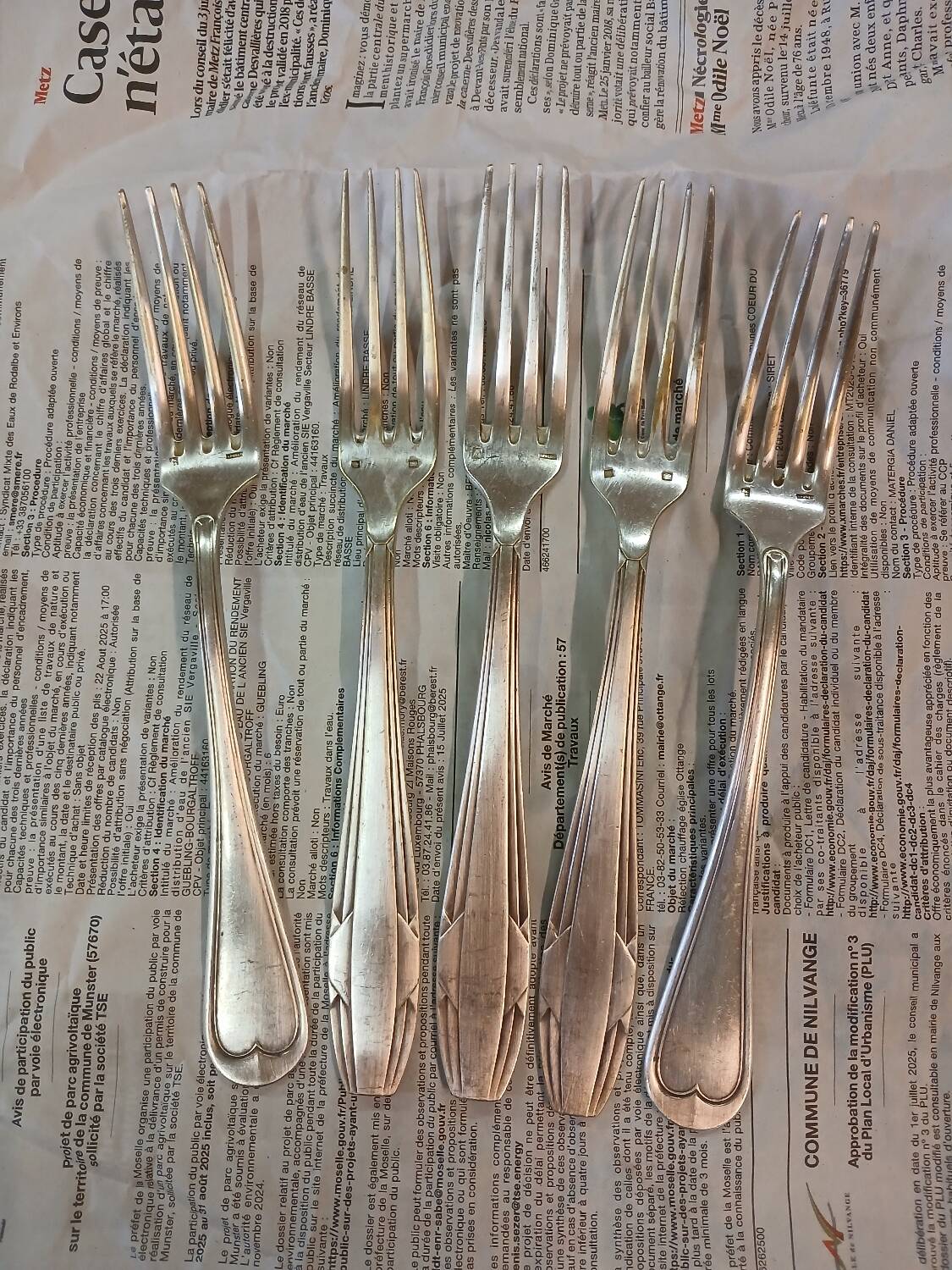 Set of 10 antique silver-plated cutlery