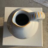 Carafe blanche peinte bouquet bleu et jaune H22
