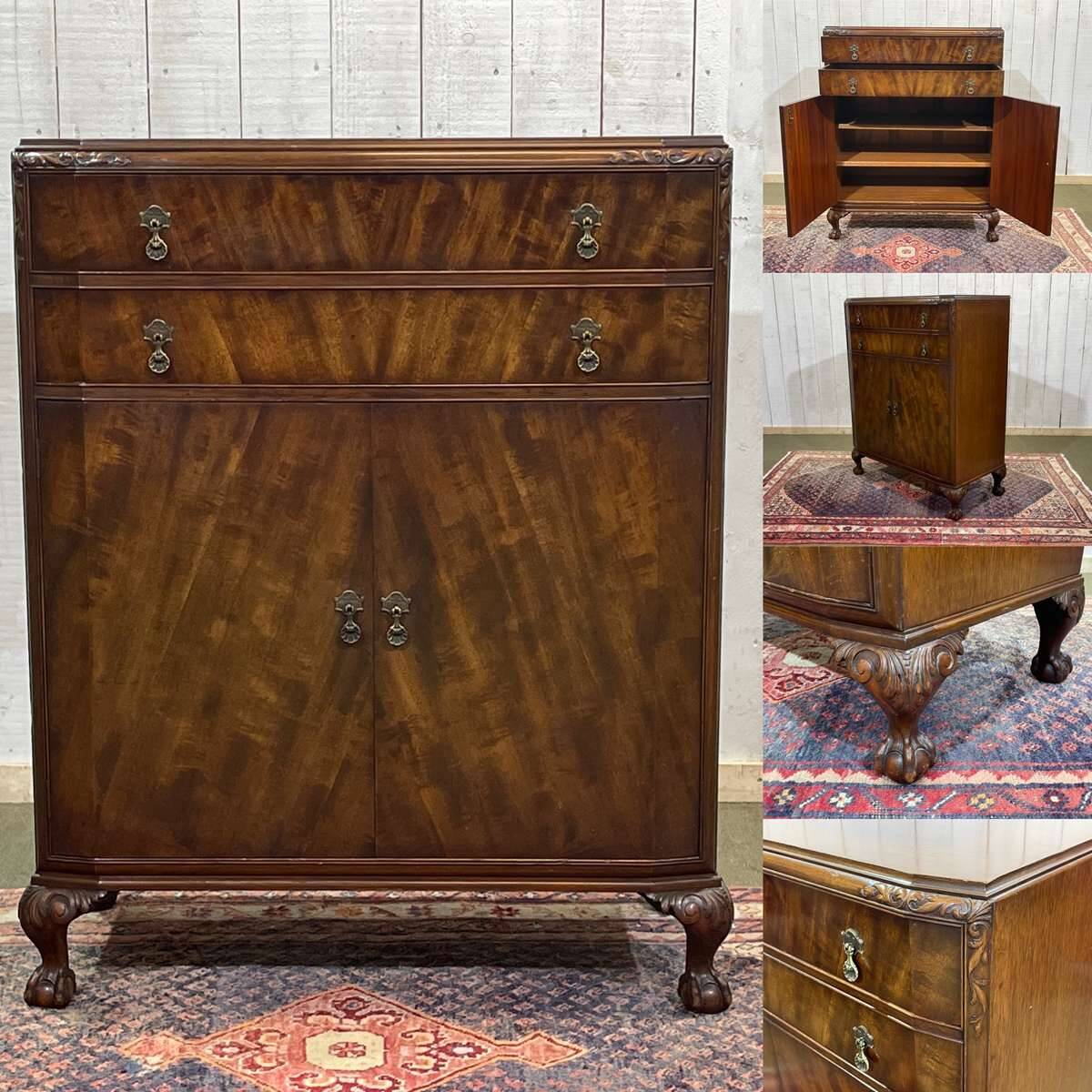English mahogany sideboard from the 1930s with 2 drawers
