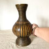 Bamboo and lacquered wood vase