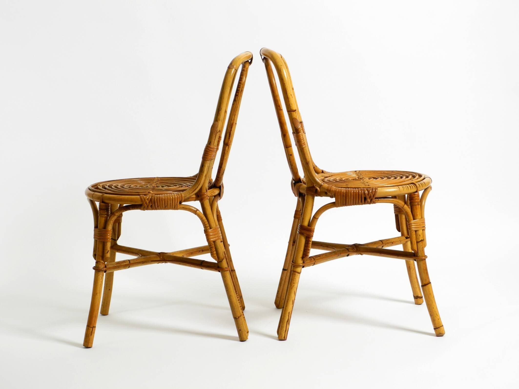 Pair of very beautiful rare original 1960s Italian bamboo chairs