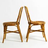 Pair of very beautiful rare original 1960s Italian bamboo chairs
