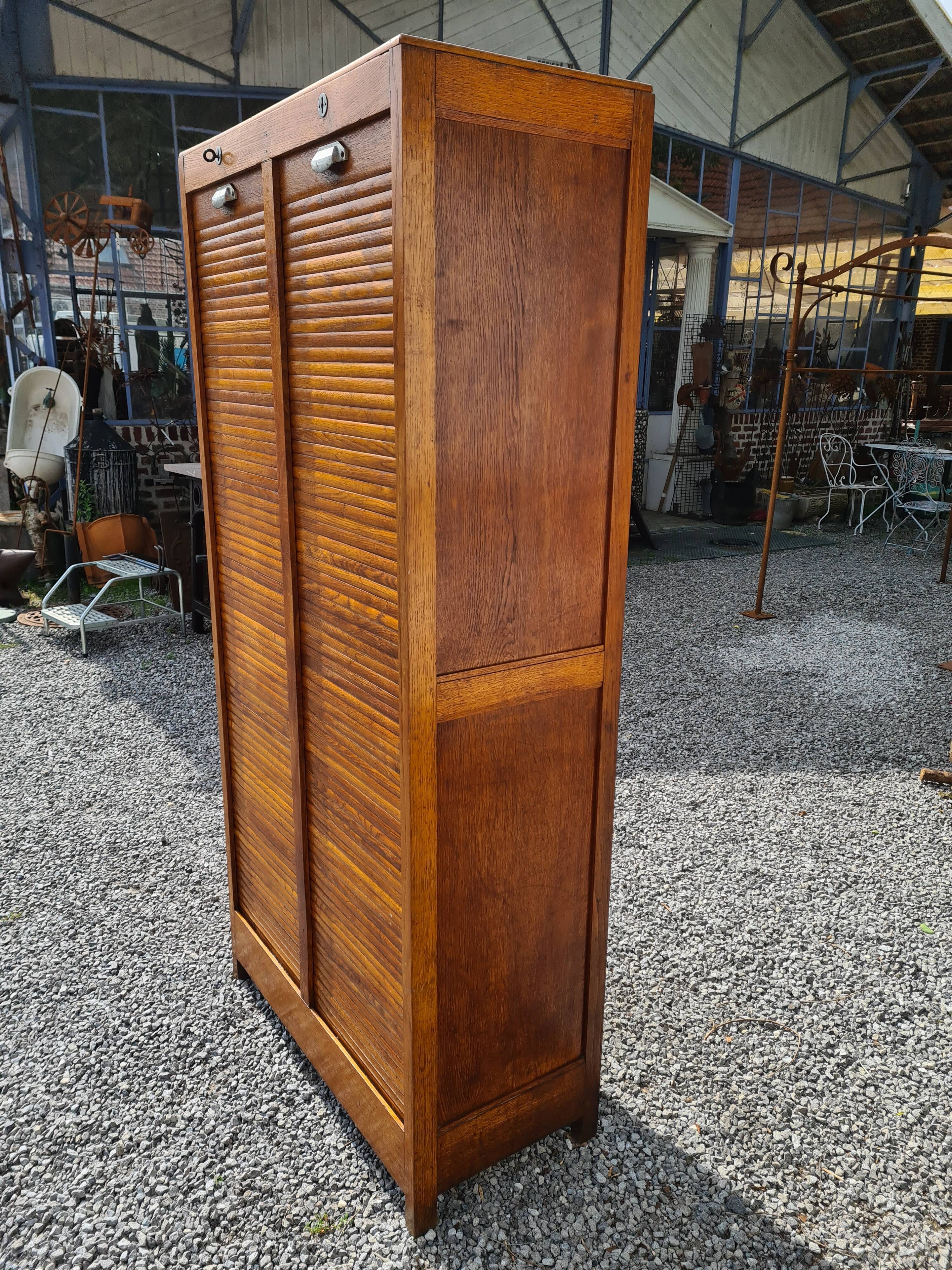 Armoire Classeur à rideaux en chêne Selency