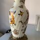 Pied de lampe en faience de gien décor renaissance 1876