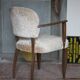 Pair of bridge chairs in wood and powder pink satin-effect fabric, Art Deco style